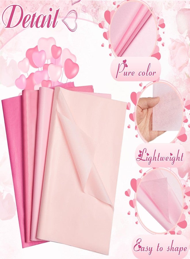 Qilery 500 Sheets Valentine's Day Pink Tissue Paper Bulk for Gift Bags 15 x 20 Inch Acid Free Packaging Wrapping Paper Sheets for Galentines Day Wedding Decoration DIY Flower, Pom Poms Craft Supplies - Image 4